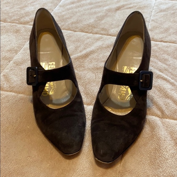 Salvatore Ferragamo Brown Suede Heels 7.5 AAA - Picture 2 of 5